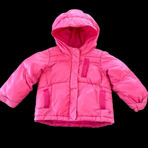 Columbia Baby Girls 24 months Pink Puffer Jacket Coat Omni Shield Winter Nylon - Picture 1 of 7